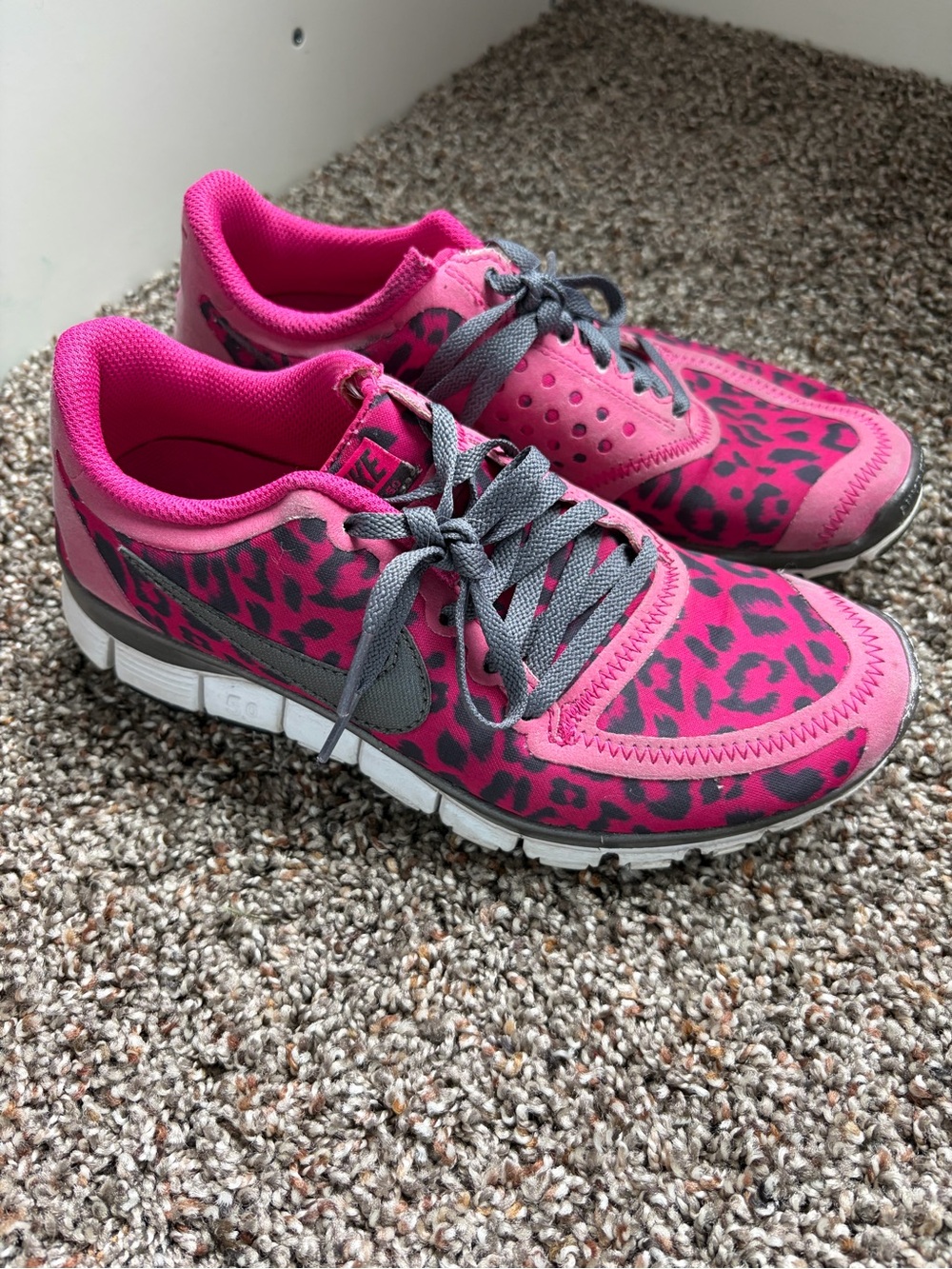 Women's Pink Leopard Nike Free 5.0